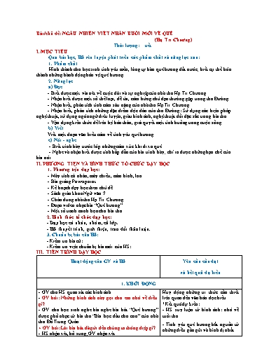 Kế hoạch bài dạy Tham khảo Ngữ văn 7 - Chủ đề: Ngẫu nhiên viết nhân buổi mới về quê