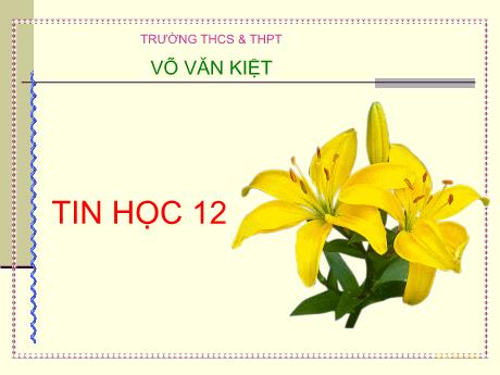 Bài giảng Môn Tin Học Lớp 12 - Bài 2: Hệ quản trị cơ sở dữ liệu