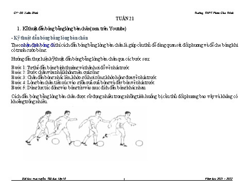 Bài học trực tuyến Môn Giáo dục thể chất 10 Tuần 21, 22, 23 Năm học 2021-2022 - Đỗ Xuân Đinh