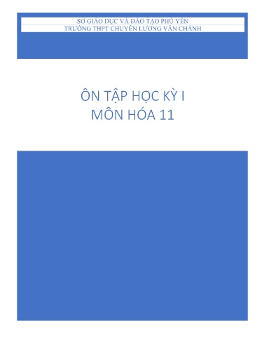 Đề cương Ôn tập Học kì I Môn Hóa Học Lớp 11