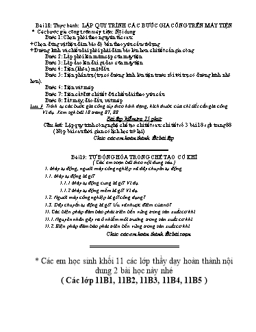 Hướng dẫn Bài học Môn Công Nghệ 11 Học kì 2 Năm học 2019-2020