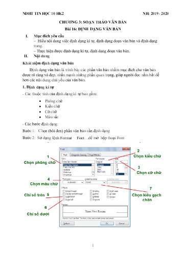 NDHT Môn Tin Học 10 Học kì 2 - Chương 3, 4: Soạn thảo văn bản. Mạng máy tính và Internet - Năm học 2019-2020