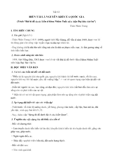 Nội dung bài học Ngữ Văn 10 (Từ Tuần 21 - Tuần 24)