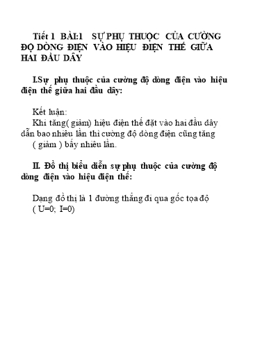 Nội dung Dạy học Linh hoạt Vật Lí 9 (Tuần 2)