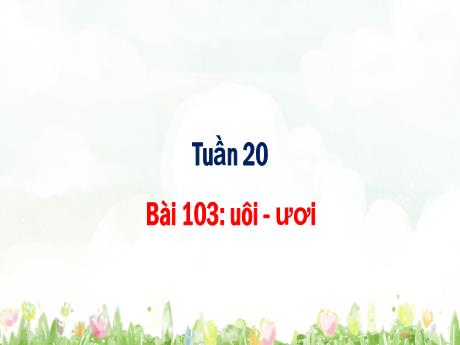 Bài giảng Tiếng Việt 1 - Tuần 20 - Bài 103: Uôi - Ươi
