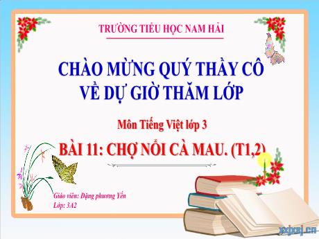 Bài giảng Tiếng Việt 3 - Bài 11: Chợ nổi Cà Mau (Tiết 1+2) - Đặng Phương Yến