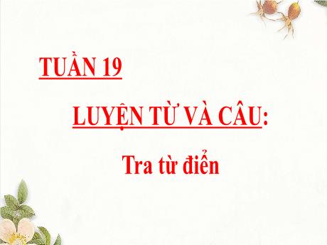 Bài giảng Tiếng Việt 4 (Cánh diều) - Tuần 19 - Luyện từ và câu: Tra từ điển