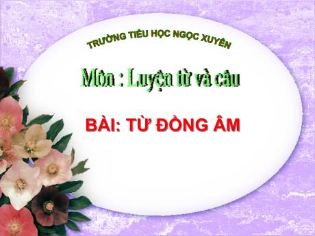 Bài giảng Tiếng Việt 5 - Luyện từ và câu: Từ đồng âm - Trường Tiểu học Ngọc Xuyên