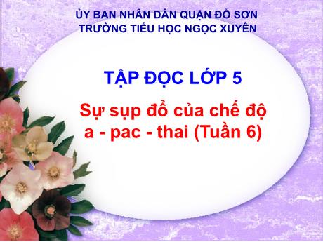 Bài giảng Tiếng Việt 5 - Tập đọc: Sự sụp đổ của chế độ A-pac-thai (Tuần 6) - Trường Tiểu học Ngọc Xuyên