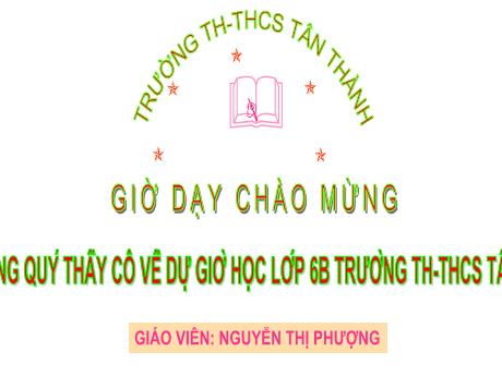 Bài giảng Toán 6 - Tính đối xứng của hình phẳng trong tự nhiên - Nguyễn Thị Phượng