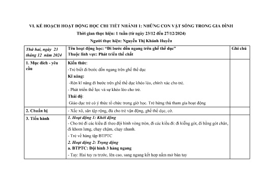 Giáo án Mầm non Lớp Chồi - Tuần 1 - Năm học 2024-2025 - Nguyễn Thị Khánh Huyền