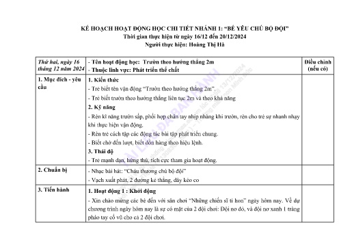 Giáo án Mầm non Lớp Chồi - Tuần 3 - Năm học 2024-2025 - Hoàng Thị Hà