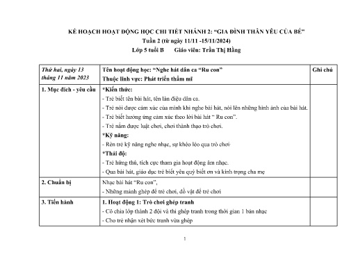 Giáo án Mầm non Lớp Lá - Tuần 2 - Năm học 2024-2025 - Trần Thị Hằng