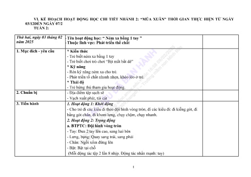 Giáo án Mầm non Lớp Mầm - Tuần 2 - Năm học 2024-2025