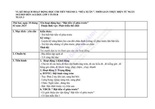 Giáo án Mầm non Lớp Mầm - Tuần 3 - Năm học 2024-2025