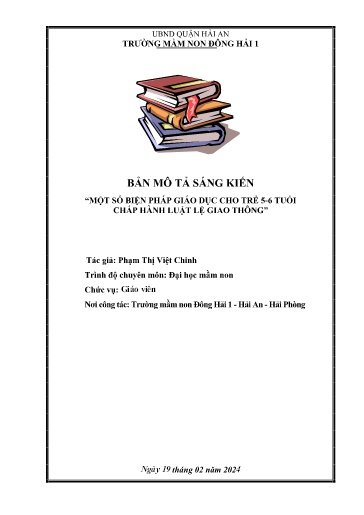 Mô tả sáng kiến Một số biện pháp giáo dục trẻ 5-6 tuổi chấp hành luật lệ an toàn giao thông